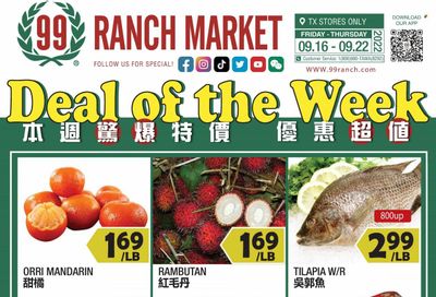 99 Ranch Market (TX) Weekly Ad Flyer Specials September 16 to September 22, 2022