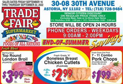 Trade Fair Supermarket (NY) Weekly Ad Flyer Specials September 16 to September 22, 2022