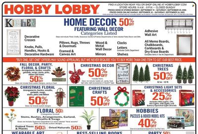 Hobby Lobby Weekly Ad Flyer Specials September 18 to September 24, 2022