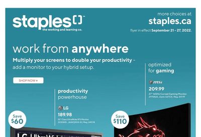 Staples Flyer September 21 to 27