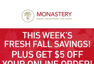 Monastery Bakery Flyer September 21 to 28