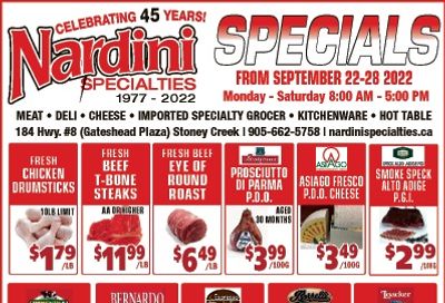 Nardini Specialties Flyer September 22 to 28