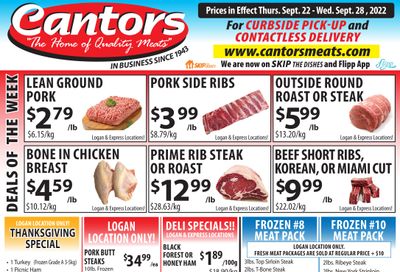 Cantor's Meats Flyer September 22 to 28