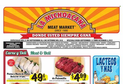 La Michoacana Meat Market (TX) Weekly Ad Flyer Specials September 21 to October 4, 2022