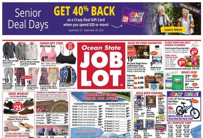 Ocean State Job Lot (CT, MA, ME, NH, NJ, NY, RI, VT) Weekly Ad Flyer Specials September 22 to September 28, 2022