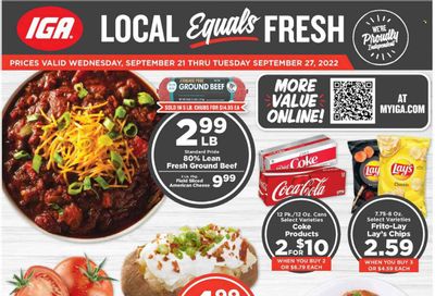 IGA (KY) Weekly Ad Flyer Specials September 21 to September 27, 2022