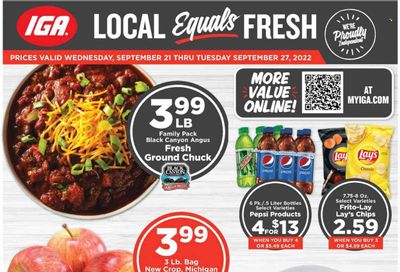 IGA (IN) Weekly Ad Flyer Specials September 21 to September 27, 2022