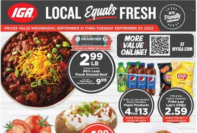 IGA (KY) Weekly Ad Flyer Specials September 21 to September 27, 2022