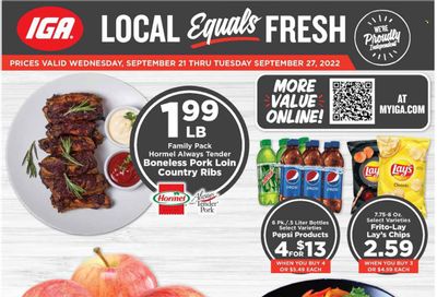 IGA (IN) Weekly Ad Flyer Specials September 21 to September 27, 2022