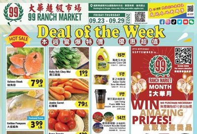 99 Ranch Market (OR) Weekly Ad Flyer Specials September 23 to September 29, 2022