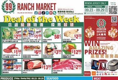 99 Ranch Market (NJ) Weekly Ad Flyer Specials September 23 to September 29, 2022