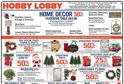 Hobby Lobby Weekly Ad Flyer Specials September 25 to October 1, 2022