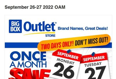 Big Box Outlet Store Flyer September 26 and 27