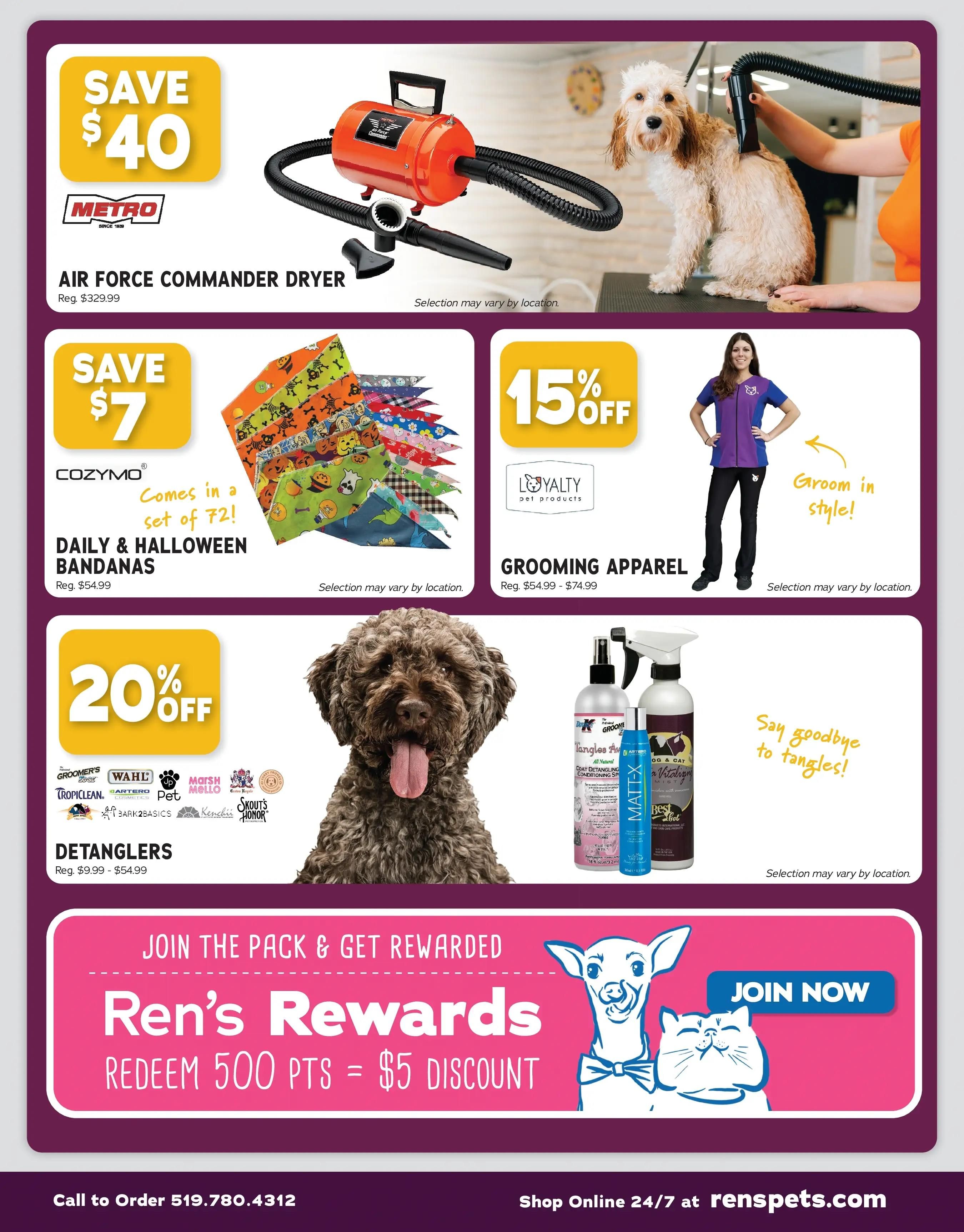 Ren's Pets Posh Grooming Sale Flyer September 26 to October 9