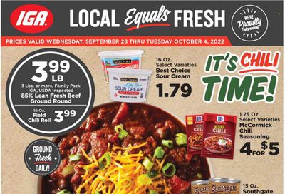 IGA (KY) Weekly Ad Flyer Specials September 28 to October 4, 2022