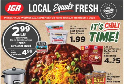 IGA (IL) Weekly Ad Flyer Specials September 28 to October 4, 2022