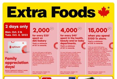 Extra Foods Flyer September 29 to October 5