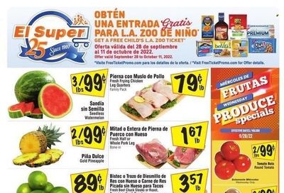 El Super (CA, NM, NV, TX) Weekly Ad Flyer Specials September 28 to October 4, 2022