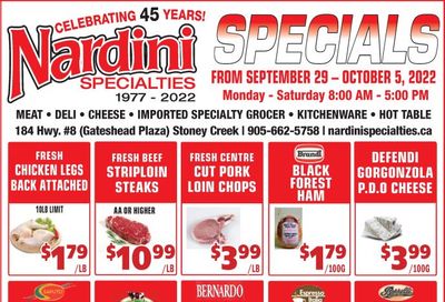 Nardini Specialties Flyer September 29 to October 5