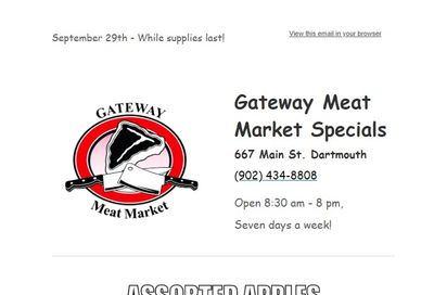 Gateway Meat Market Flyer September 29 to October 5