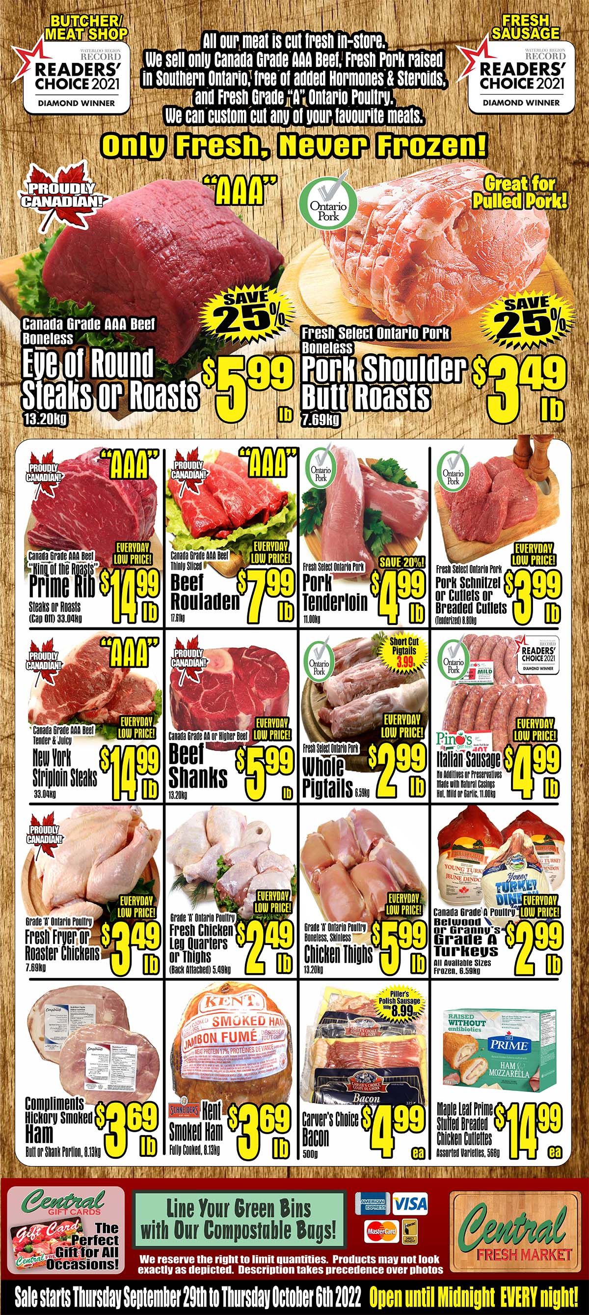 Central Fresh Market Flyer September 29 to October 6