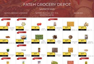 Fateh Grocery Depot Flyer September 29 to October 5