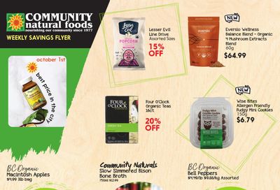 Community Natural Foods Flyer September 29 to October 5