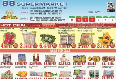 88 Supermarket Flyer September 29 to October 5