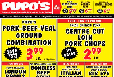 Pupo's Food Market Flyer September 29 to October 5