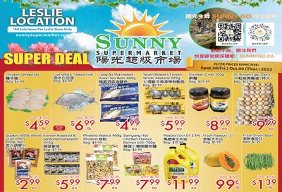 Sunny Supermarket (Leslie) Flyer September 30 to October 6