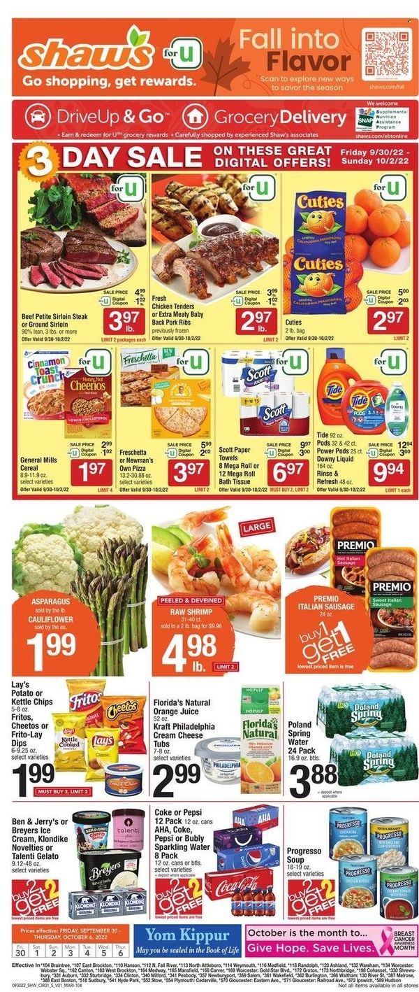 Shaw’s (MA, ME, NH, RI, VT) Weekly Ad Flyer Specials September 30 to