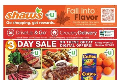 Shaw’s (MA, ME, NH, RI, VT) Weekly Ad Flyer Specials September 30 to October 6, 2022