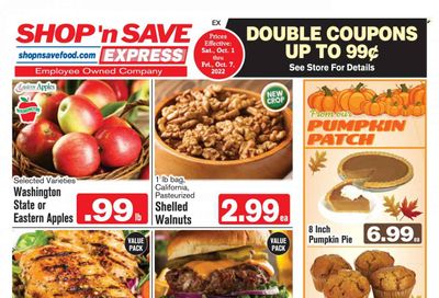Shop ‘n Save Express (MD, PA, WV) Weekly Ad Flyer Specials October 1 to October 7, 2022