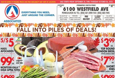 Associated Supermarkets (NY) Weekly Ad Flyer Specials September 30 to October 6, 2022