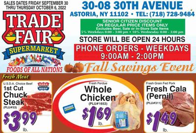 Trade Fair Supermarket (NY) Weekly Ad Flyer Specials September 30 to October 6, 2022