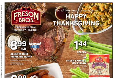 Freson Bros. Flyer October 7 to 13