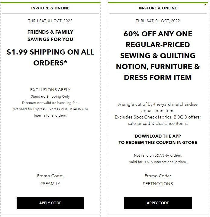 JOANN Weekly Ad Flyer Specials October 1 to October 1, 2022