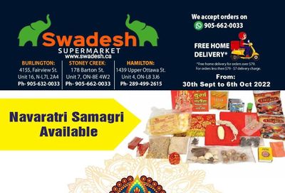 Swadesh Supermarket Flyer September 29 to October 5