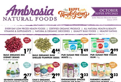 Ambrosia Natural Foods Flyer October 1 to 31
