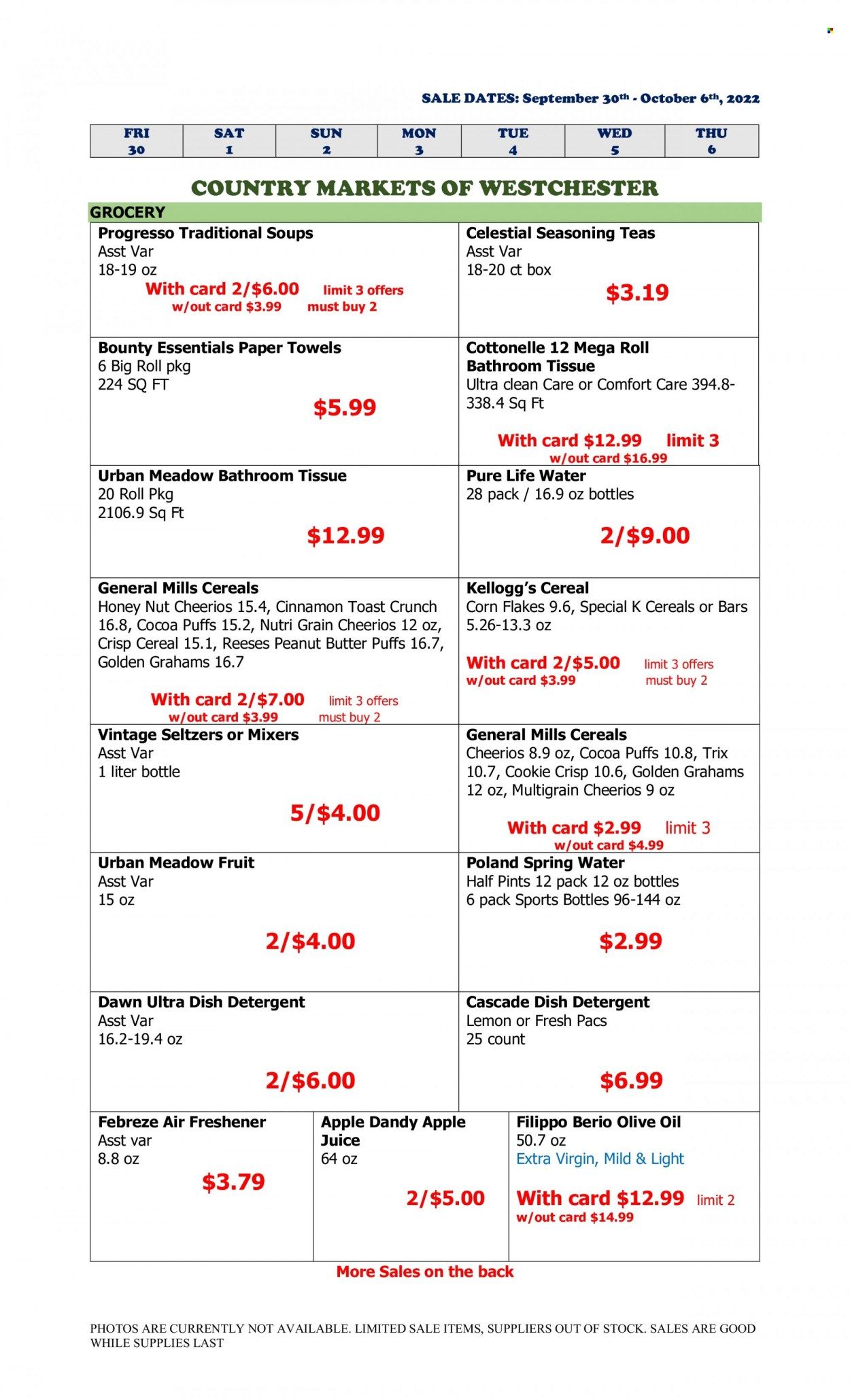 Country Markets of Westchester (NY) Weekly Ad Flyer Specials September 30 to October 6, 2022