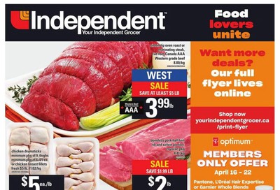 Independent Grocer (West) Flyer April 16 to 22