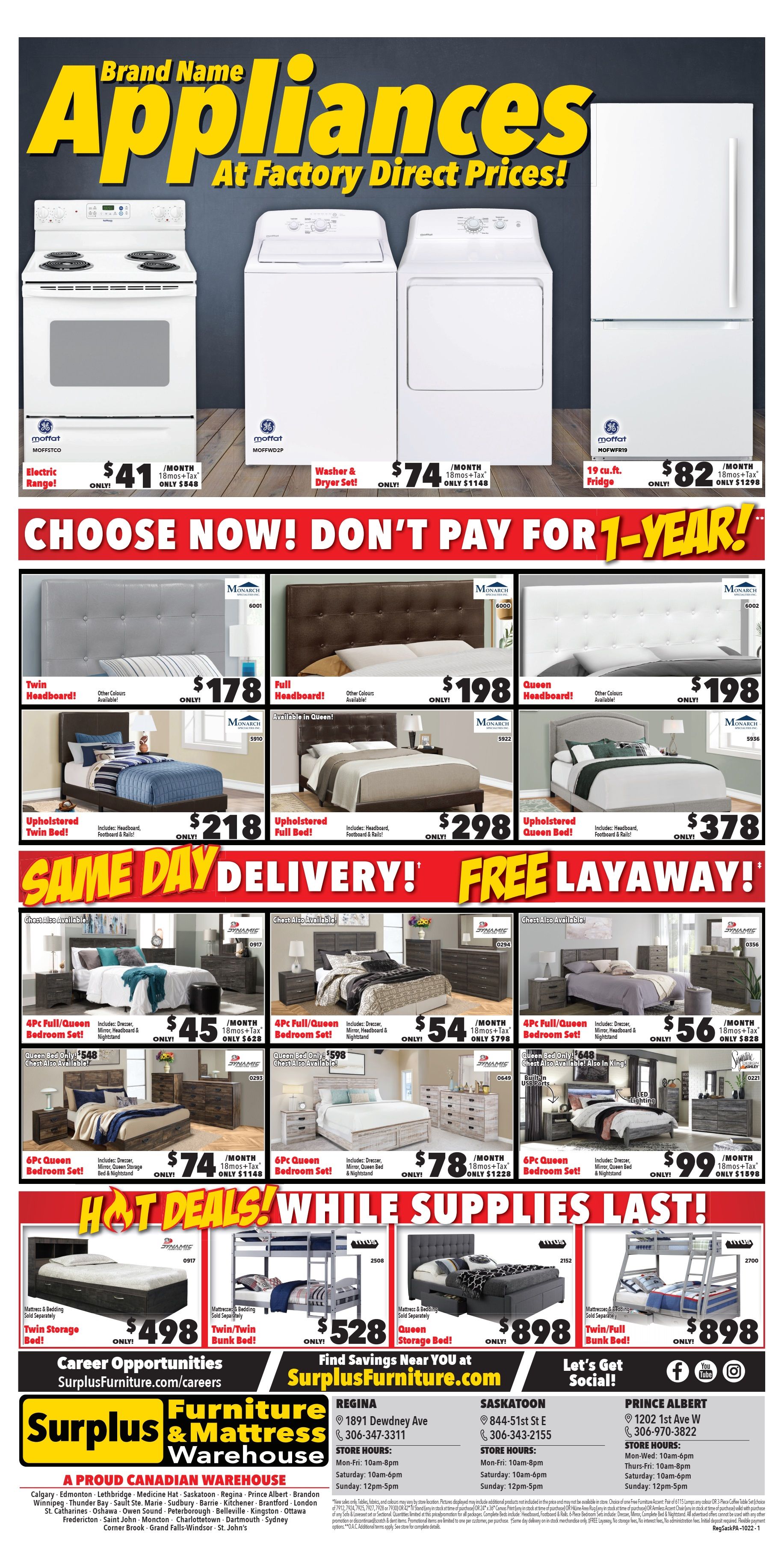 Surplus Furniture & Mattress Warehouse (Saskatoon) Flyer October 3 to 23