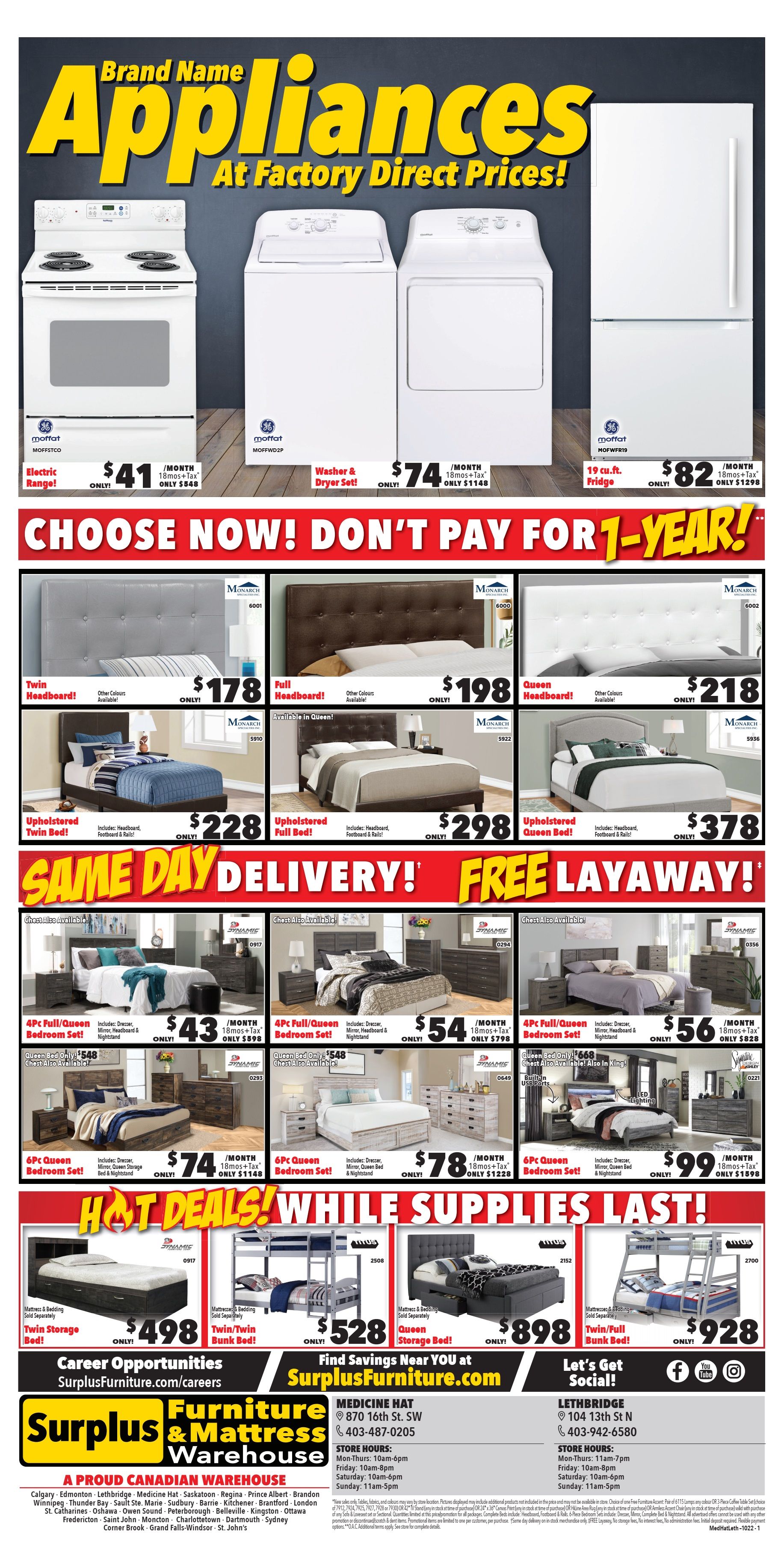 Surplus Furniture & Mattress Warehouse (Medicine Hat) Flyer October 3 to 23