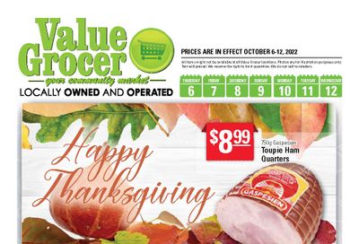 Value Grocer Flyer October 6 to 12