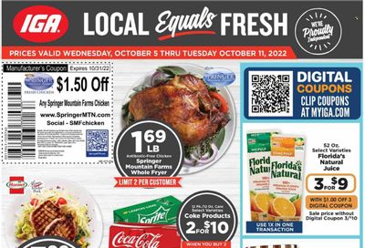 IGA (KY) Weekly Ad Flyer Specials October 5 to October 11, 2022