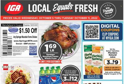 IGA (KY) Weekly Ad Flyer Specials October 5 to October 11, 2022