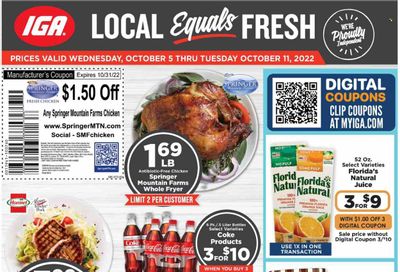 IGA (VA) Weekly Ad Flyer Specials October 5 to October 11, 2022