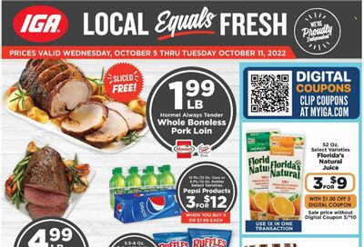 IGA (IN) Weekly Ad Flyer Specials October 5 to October 11, 2022