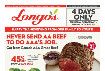 Longo's Flyer October 6 to 9