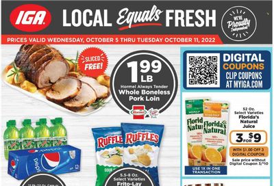 IGA (IN) Weekly Ad Flyer Specials October 5 to October 11, 2022